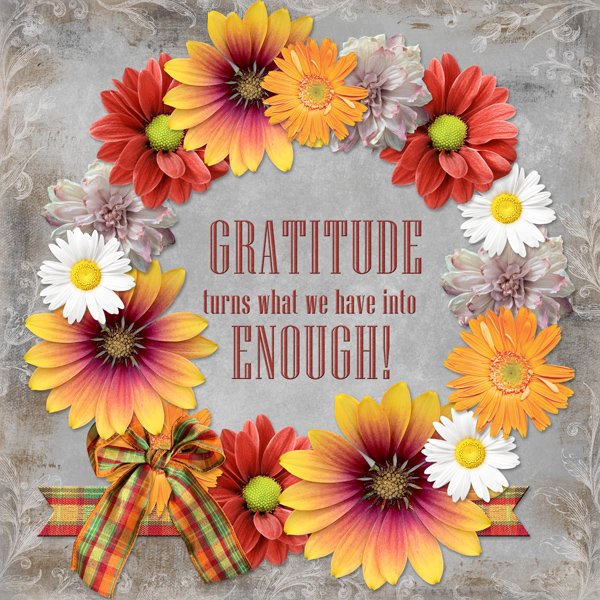 Gratitude turns what we have into ENOUGH!