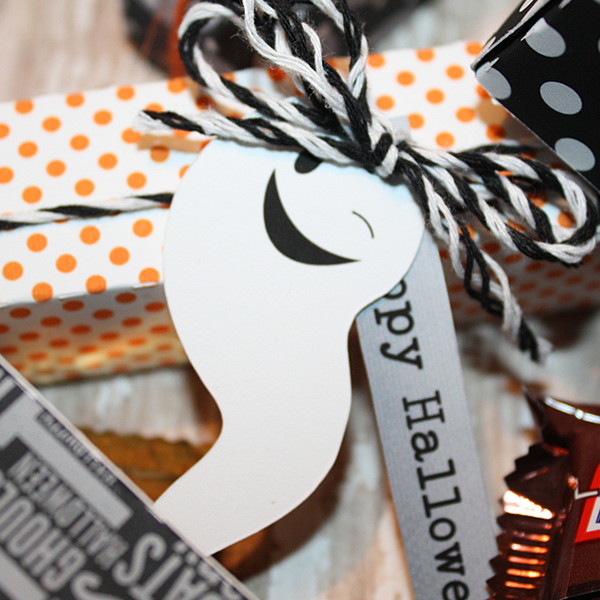 Halloween treat boxes close up