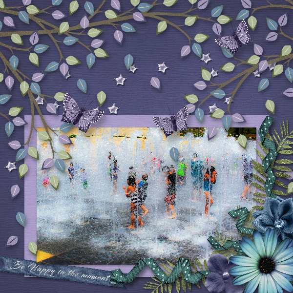 Happiness is...playing in a fountain!