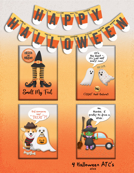 Happy Halloween - 4 Halloween ATC's