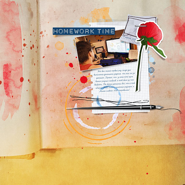 homework with digi scrapping)