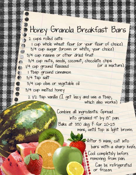 Honey Granola Breakfast Bars