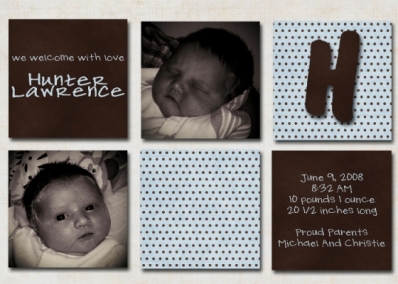 Hunter's  Birth Announcement