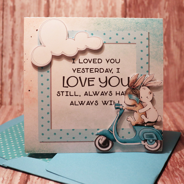 I Love You card with matching envie