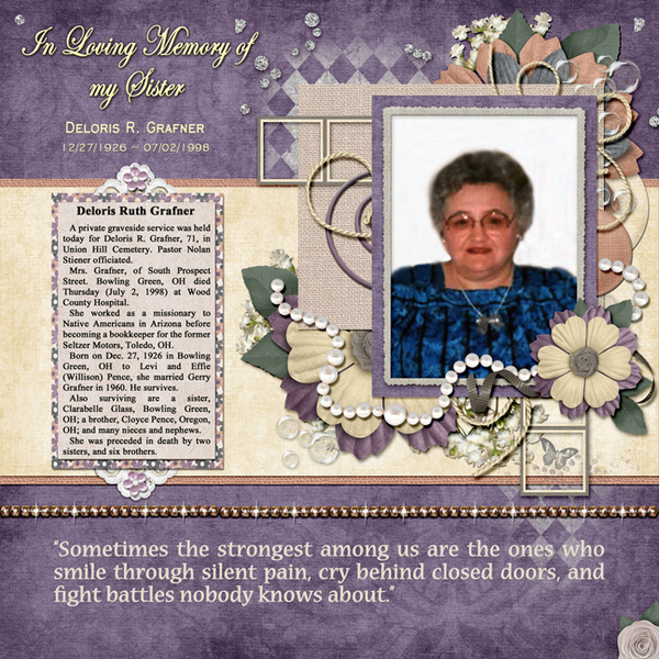 In loving Memory of my Sister