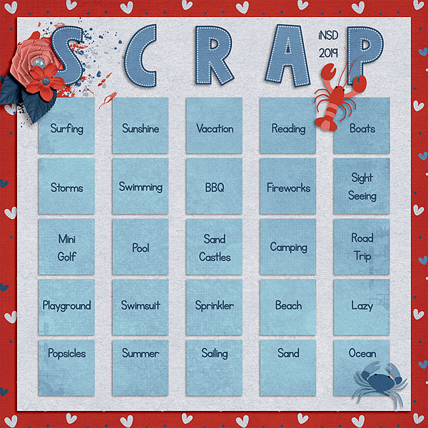iNSD Scrap Bingo