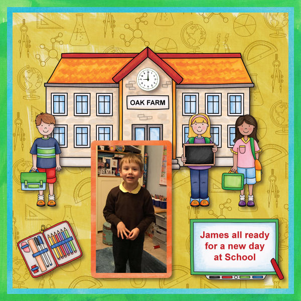 James all ready for a new day at School