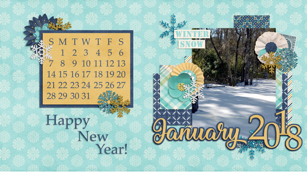 Jan 2018 Desktop Calendar