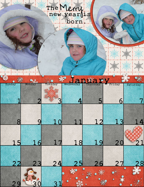 Janauary Calendar Page
