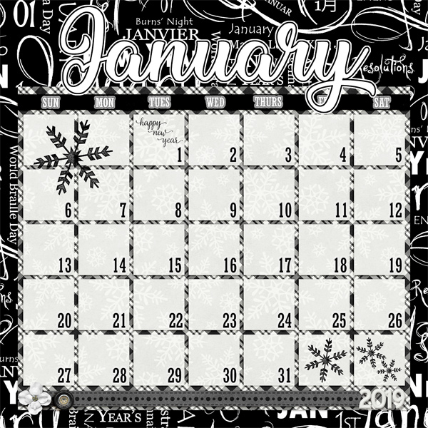 January 2019 Calendar