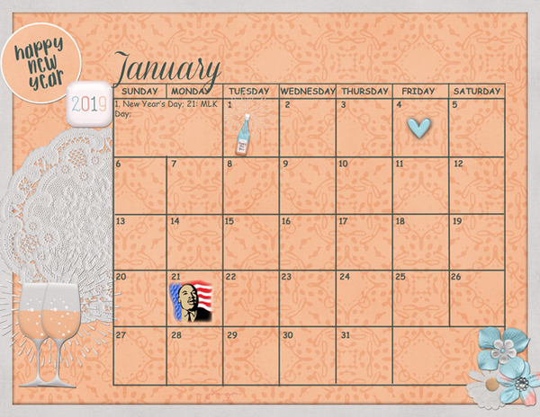 January 2019 Sum Up Calendar
