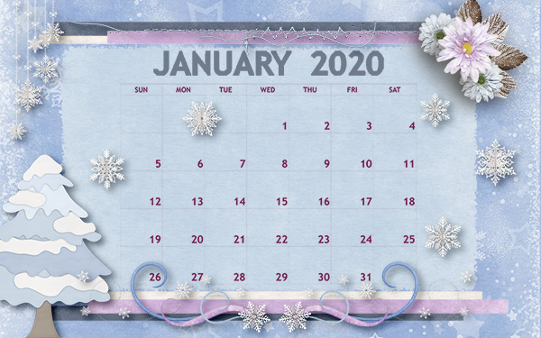 January 2020 Desktop Calendar
