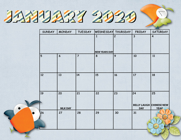 January 2020 Sum-Up Calendar