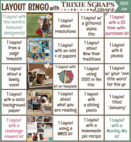 January 2022 Layout Bingo Challenge