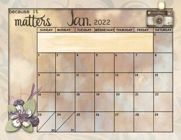 January 2022 Sum-Up Calendar