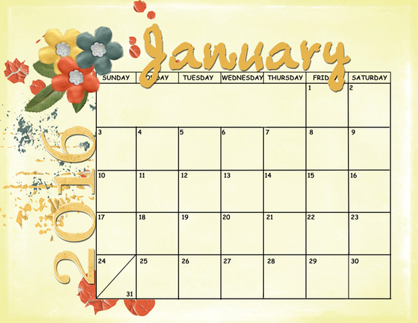 January Sum Up Calendar