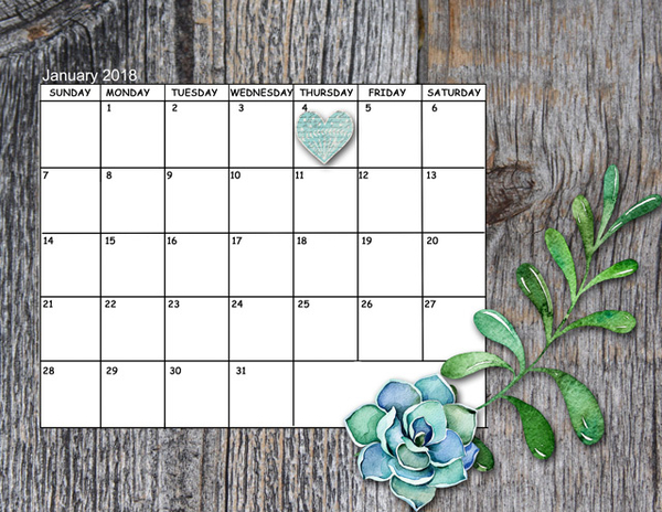 January Sum Up Calendar
