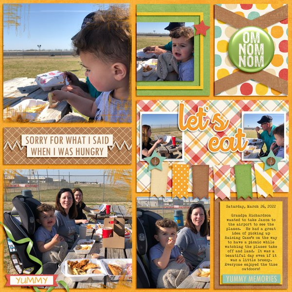 Jaxon having a Raising Cane picnic at TIA watching planes 3.26.22