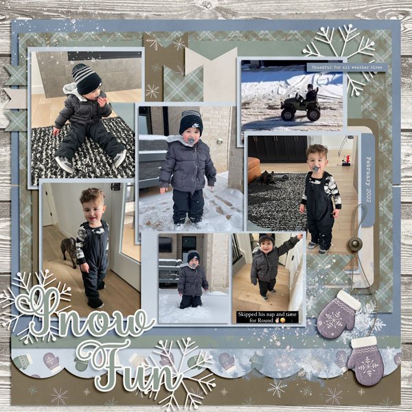Jaxon having fun in the snow (2 years old) - Feb 2022