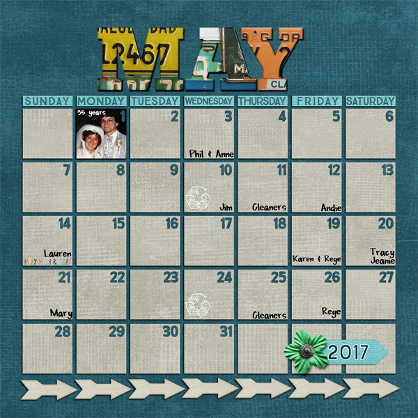 John's Calendar - May 2017