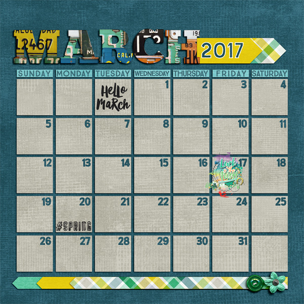 John's March 2017 Calendar