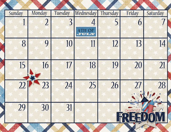 July 2018 Calendar bottom