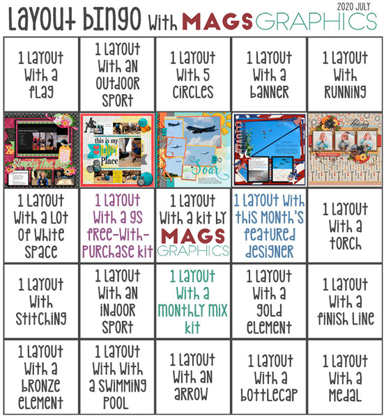 July 2020 Layout Bingo Challenge