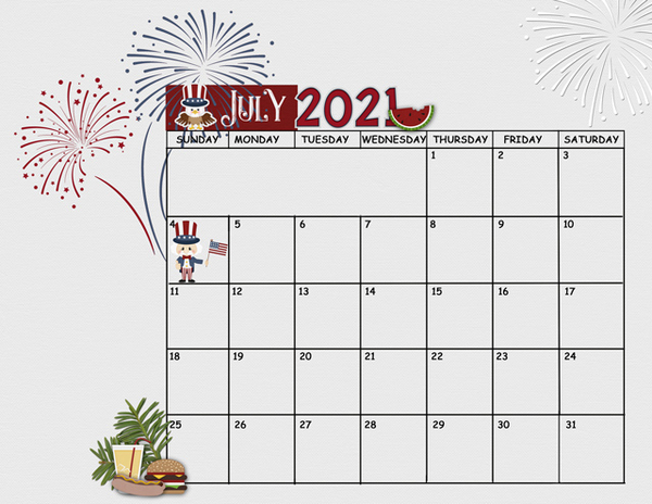 July 2021 Sum Up Calendar