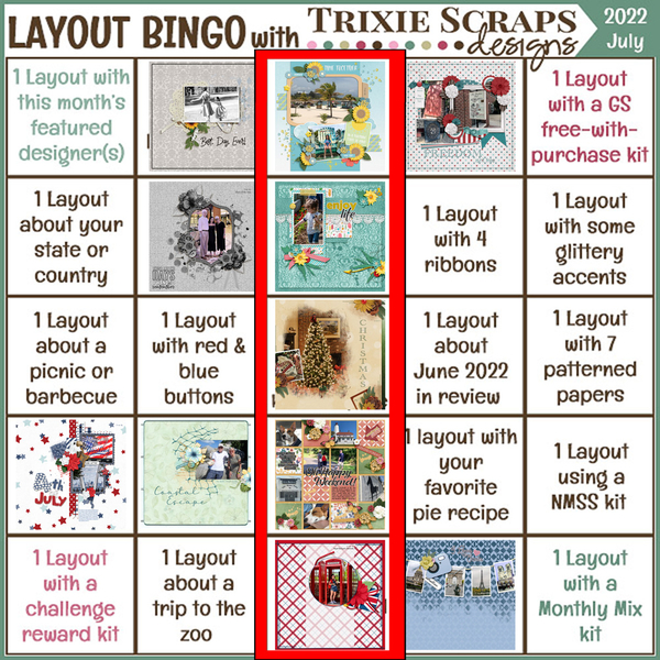 July 2022 Layout Bingo