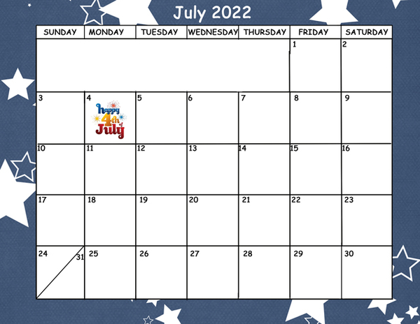 July 2022 Sum-Up Calendar