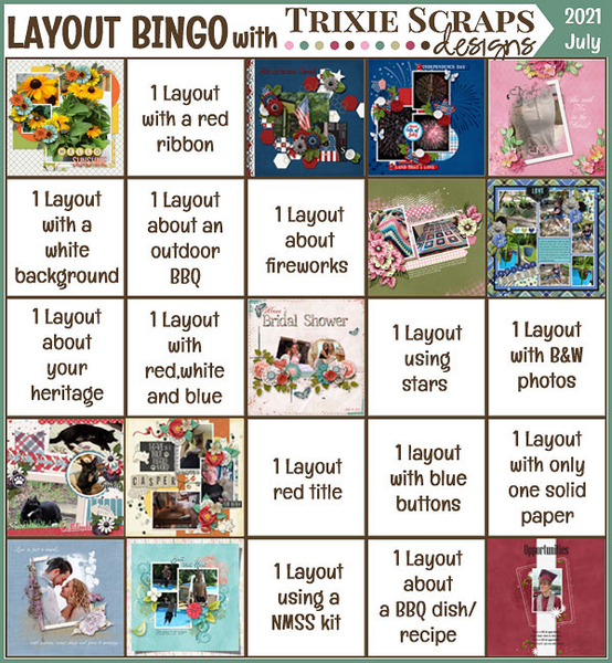 July Layout Bingo