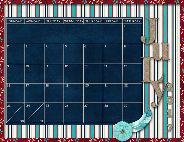July Sum-Up Calendar