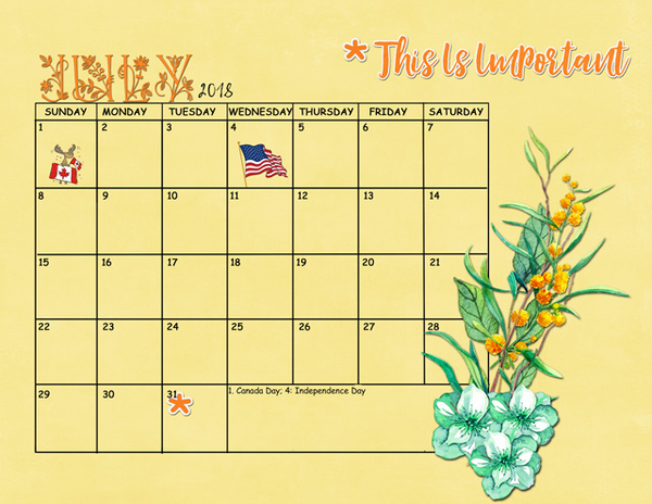 July Sum-Up Calendar