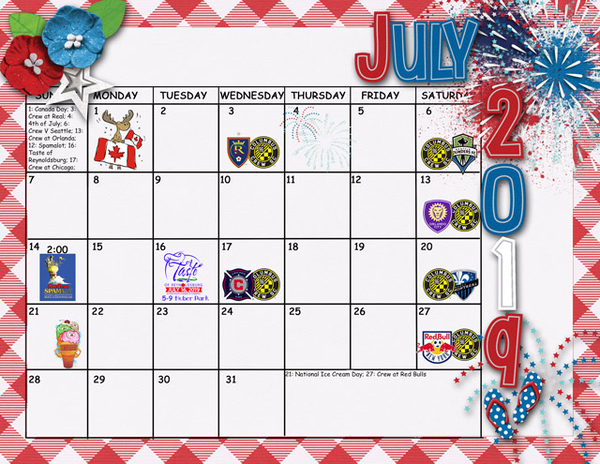 July Sum Up Calendar