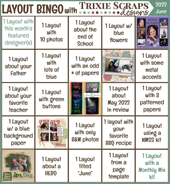 June 2022 Layout Bingo