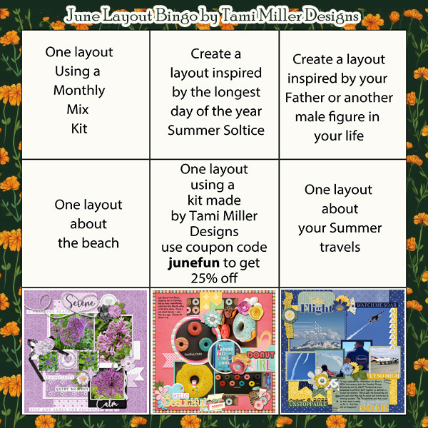June 2023 Layout Bingo Card