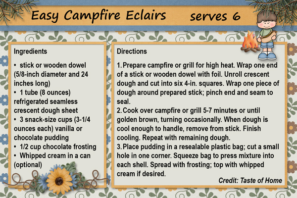 June 2024 Recipe Card Challenge - Easy Campfire Eclairs