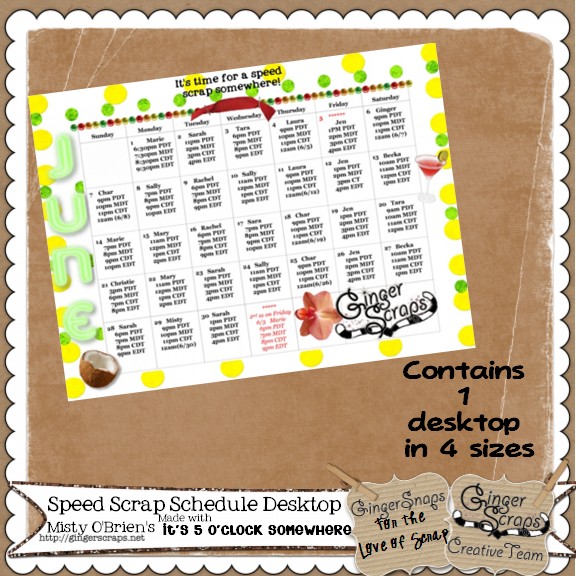 June Speed Scrap schedule desktop
