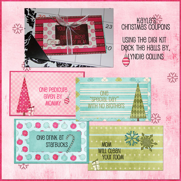 Kayla's Christmas coupons