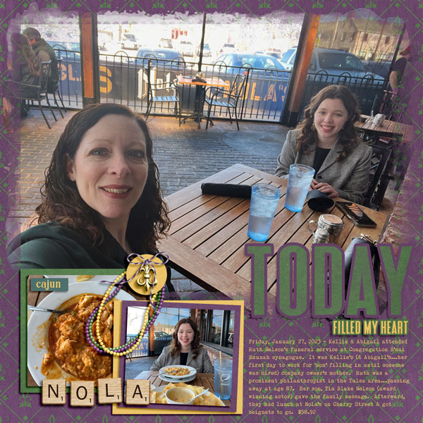 Kellie + Abigail - lunch at Nola's 1.27.23