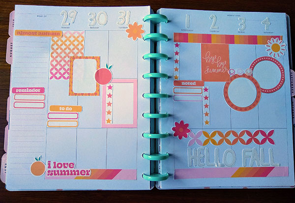 Last Summer Days Planner Layout