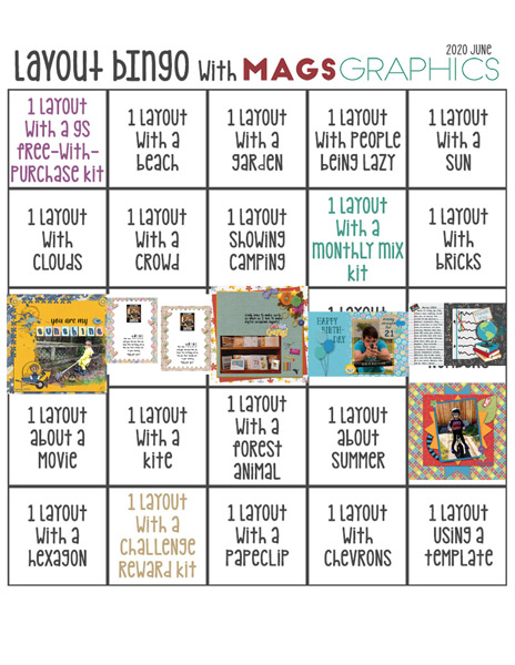 Layout bingo card June 2020