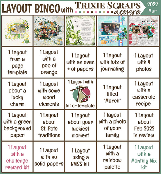 Layout Bingo Card March 2022