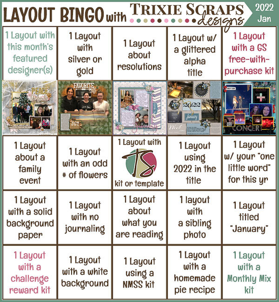 Layout Bingo Challenge - 1/22