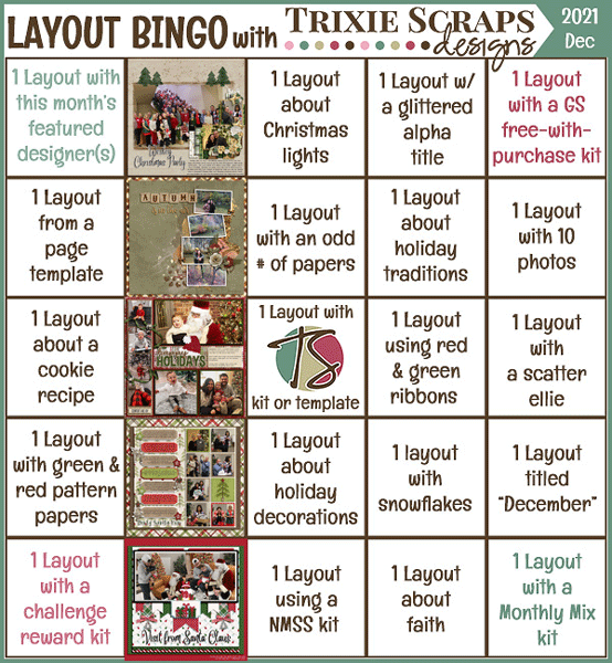 Layout Bingo Challenge - 12/21