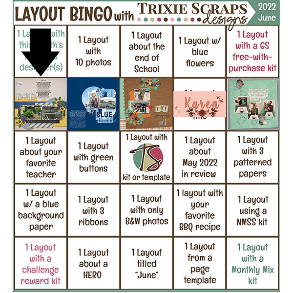 Layout Bingo Challenge June 2022