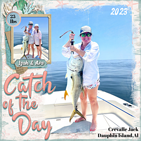 Leah catching a huge fish.