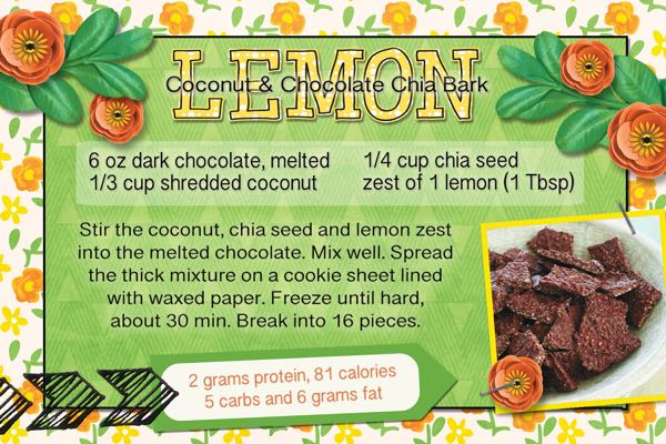 Lemon, Coconut + Chocolate Chia Bark