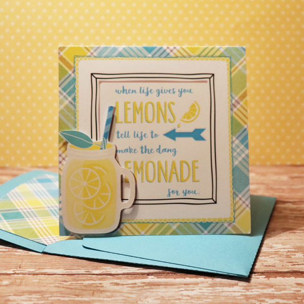 Lemonade card with matching envie