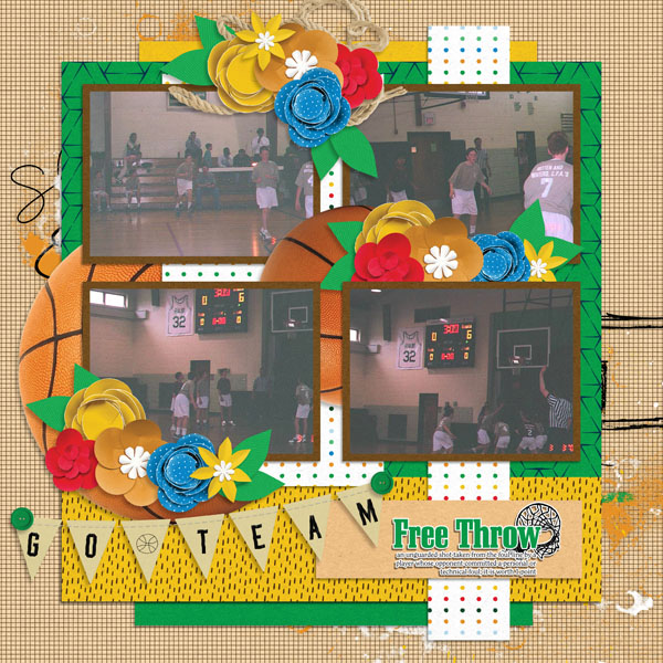 Lets Play Basketball-Memory Mosaic Template #2 Challenge
